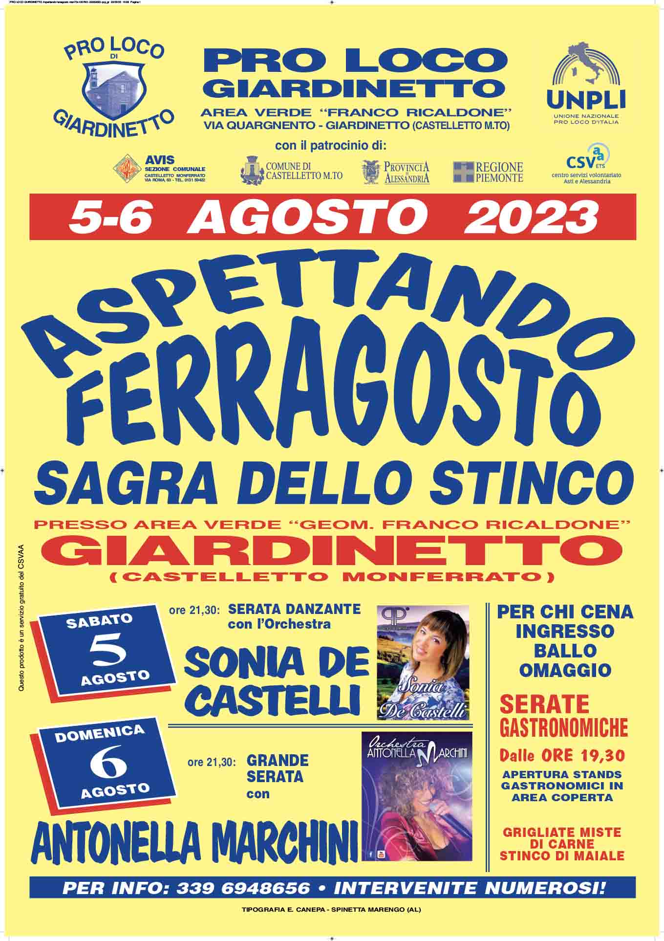 Sagra dello Stinco 2023 "Aspettando Ferragosto"