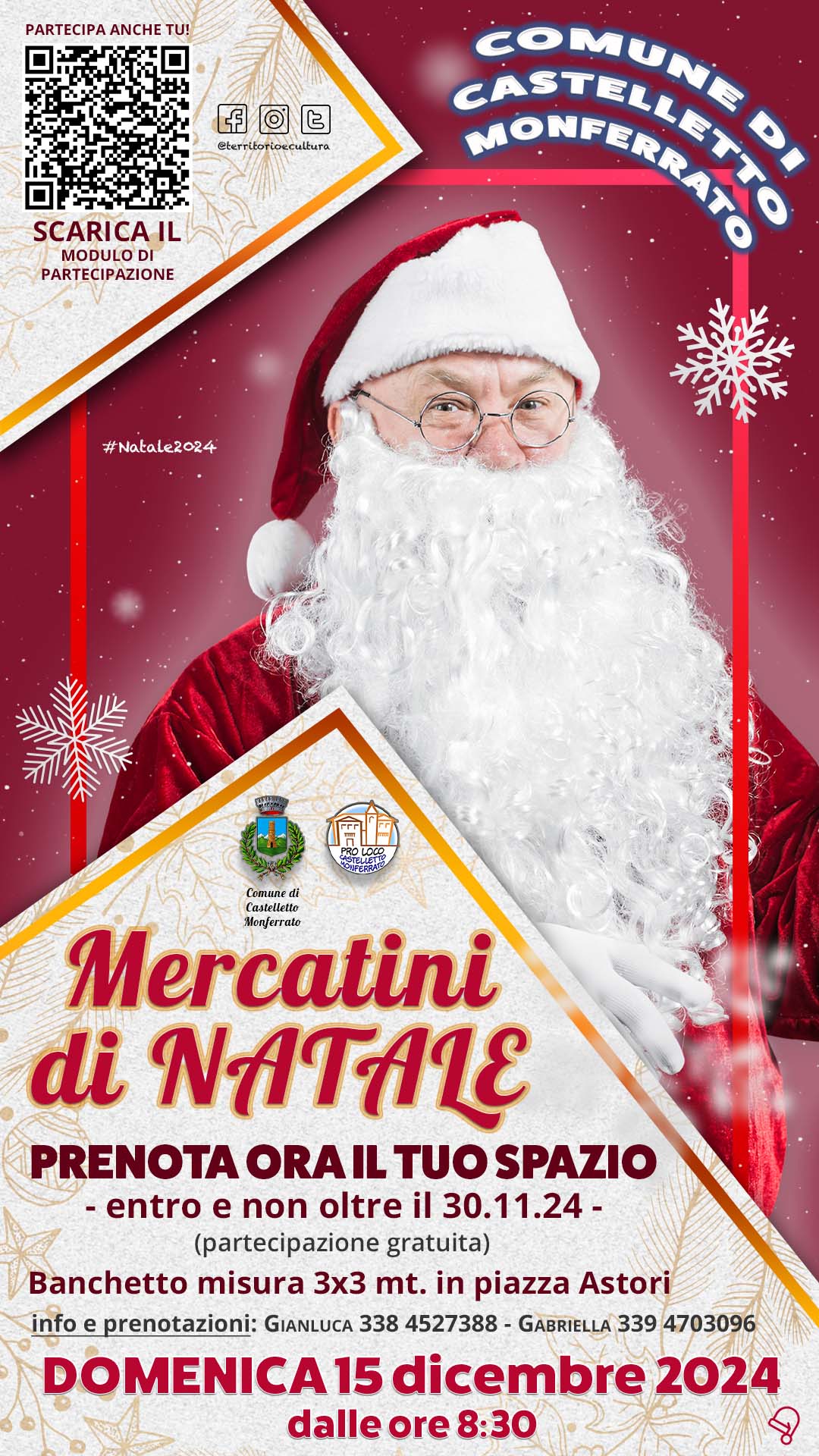 Mercatini di Natale 2024, aperte le prenotazioni per gli ESPOSITORI