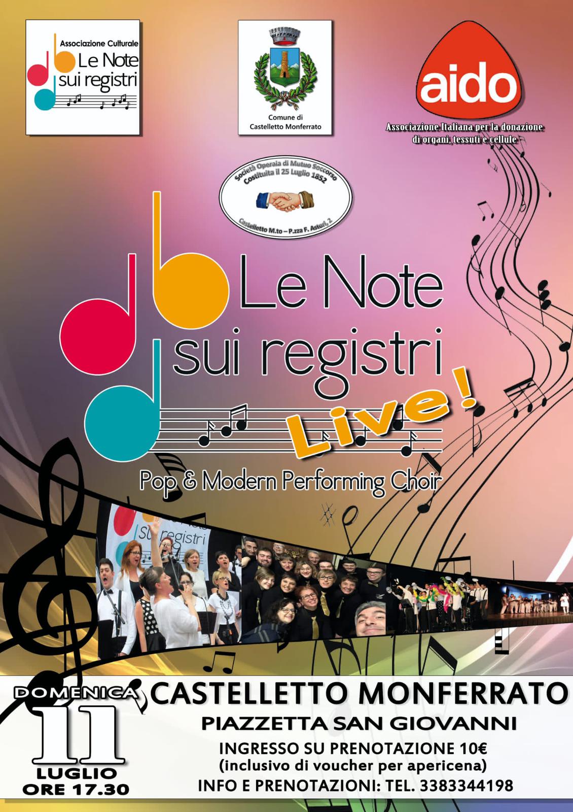Concerto "Le Note sui Registri Live", domenica 11 luglio 2021